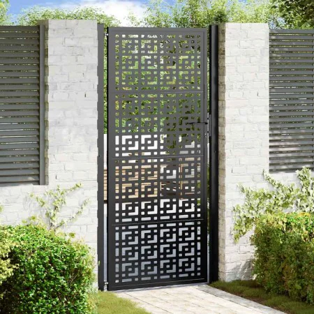 Puerta de jardín diseño en cruz de acero negra 105x205 cm de , Puertas de jardín - Ref: Foro24-4101003, Precio: 275,76 €, Des...
