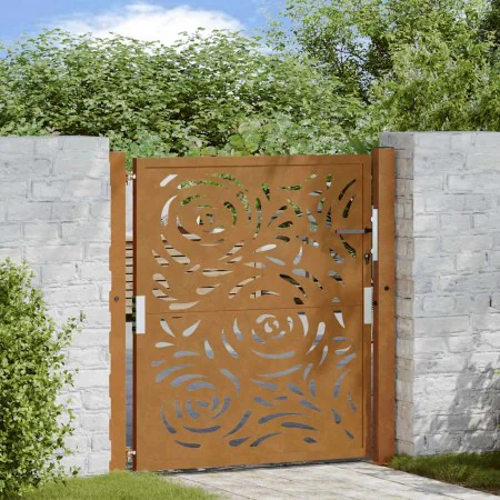 Puerta de jardín diseño llama acero desgastado 105x105 cm de , Puertas de jardín - Ref: Foro24-4100994, Precio: 165,69 €, Des...