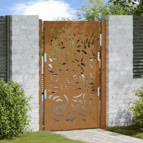 Puerta de jardín diseño llama acero desgastado 105x155 cm by , garden gates - Ref: Foro24-4100996, Price: 213,26 €, Discount: %