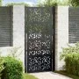 Puerta de jardín de diseño de hojas de acero negra 105x205 cm de , Puertas de jardín - Ref: Foro24-4100963, Precio: 274,16 €,...