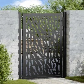 Puerta de jardín de diseño con carril de acero negro 105x130 cm von , Gartentore - Ref: Foro24-4100980, Preis: 196,24 €, Raba...