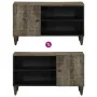 Mueble de TV madera maciza de mango gris claro 80x31,5x46 cm de , Almacenamiento para CD y DVD - Ref: Foro24-4017807, Precio:...