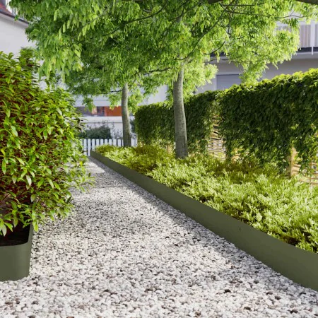 Bordes césped 30 uds acero laminado frío verde oliva 20x103 cm by , Garden edging and edging - Ref: Foro24-860163, Price: 121...