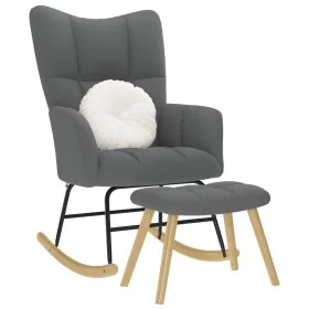 Sillón mecedora con taburete tela gris oscuro de , Mecedoras - Ref: Foro24-4016801, Precio: 140,89 €, Descuento: %