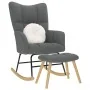 Sillón mecedora con taburete tela gris oscuro de , Mecedoras - Ref: Foro24-4016801, Precio: 140,89 €, Descuento: %
