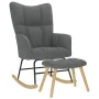 Sillón mecedora con taburete tela gris oscuro de , Mecedoras - Ref: Foro24-4016801, Precio: 140,89 €, Descuento: %