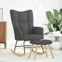 Sillón mecedora con taburete tela gris oscuro de , Mecedoras - Ref: Foro24-4016801, Precio: 140,89 €, Descuento: %