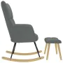 Sillón mecedora con taburete tela gris oscuro de , Mecedoras - Ref: Foro24-4016801, Precio: 140,89 €, Descuento: %