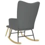 Sillón mecedora con taburete tela gris oscuro de , Mecedoras - Ref: Foro24-4016801, Precio: 140,89 €, Descuento: %