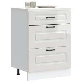 Mueble bajo cocina Kalmar madera ingeniería blanca alto brillo de , Armarios de cocina - Ref: Foro24-854281, Precio: 126,86 €...