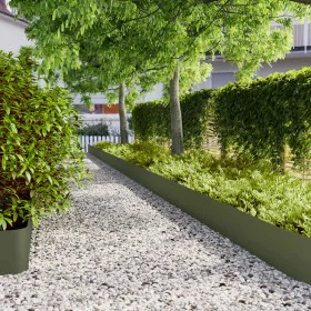 Bordes césped 20 uds acero laminado frío verde oliva 25x103 cm by , Garden edging and edging - Ref: Foro24-860175, Price: 137...