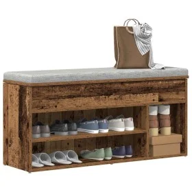 Banco zapatero madera ingeniería madera vieja 102x30,5x45 cm de , Zapateros y organizadores de calzado - Ref: Foro24-859143, ...