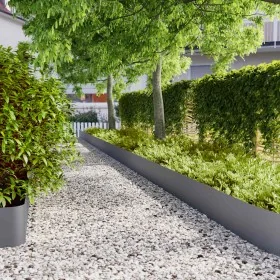 Bordes césped 10 uds antracita 25x103 cm acero laminado frío de , Ribetes y bordes para jardín - Ref: Foro24-860168, Precio: ...