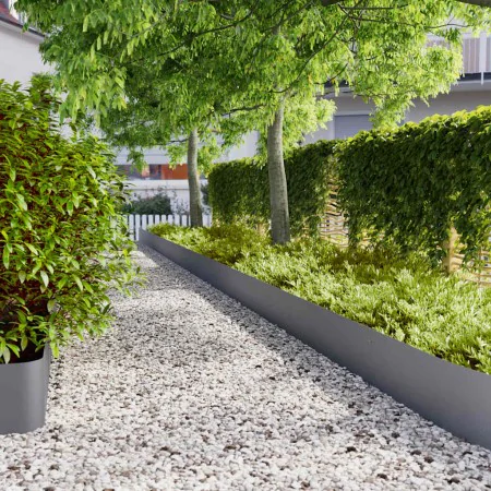 Bordes césped 10 uds antracita 25x103 cm acero laminado frío de , Ribetes y bordes para jardín - Ref: Foro24-860168, Precio: ...