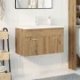 Mueble para lavabo con lavabo integrado y grifo roble artesanal de , Muebles de baño - Ref: Foro24-3328908, Precio: 220,76 €,...