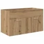 Mueble para lavabo con lavabo integrado y grifo roble artesanal de , Muebles de baño - Ref: Foro24-3328908, Precio: 220,76 €,...