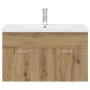 Mueble para lavabo con lavabo integrado y grifo roble artesanal de , Muebles de baño - Ref: Foro24-3328908, Precio: 220,76 €,...