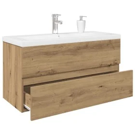 Mueble para lavabo con lavabo integrado y grifo roble artesanal de , Tocadores de baño - Ref: Foro24-3328936, Precio: 326,98 ...