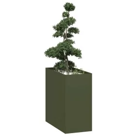Jardinera acero verde oliva 40x80x80 cm de , Maceteros y jardineras - Ref: Foro24-860776, Precio: 99,83 €, Descuento: %
