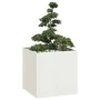 Jardinera acero blanco 80x80x80 cm de , Maceteros y jardineras - Ref: Foro24-860781, Precio: 124,22 €, Descuento: %