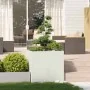 Jardinera acero blanco 80x80x80 cm de , Maceteros y jardineras - Ref: Foro24-860781, Precio: 124,22 €, Descuento: %