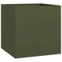 Jardinera acero verde oliva 80x80x80 cm de , Maceteros y jardineras - Ref: Foro24-860783, Precio: 125,80 €, Descuento: %