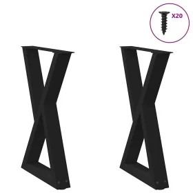 Patas para mesa de comedor 2 uds acero negro 50x(72-73,3) cm by , Table legs - Ref: Foro24-4012716, Price: 99,39 €, Discount: %