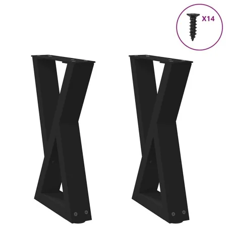 Patas de mesa de centro 2uds acero negro 38x(42-43,3) cm de , Patas para mesas - Ref: Foro24-4012700, Precio: 65,98 €, Descue...