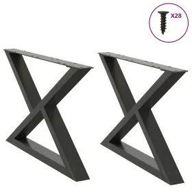 Patas para mesa de centro 2 uds acero antracita 70x(42-43,3) cm by , Table legs - Ref: Foro24-4012714, Price: 84,52 €, Discou...