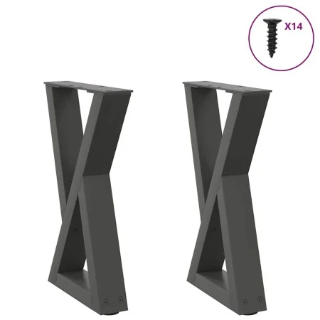 Patas para mesa de centro 2 uds antracita acero 28x(42-43,3) cm de , Patas para mesas - Ref: Foro24-4012698, Precio: 65,80 €,...