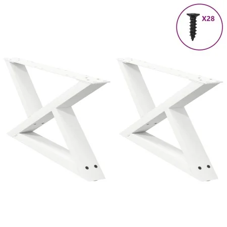 Patas para mesa de centro 2unidades acero blanco 70x(30-31,3)cm de , Patas para mesas - Ref: Foro24-4012693, Precio: 78,66 €,...