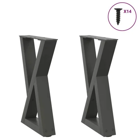 Patas de mesa centro 2uds acero antracita 38x(42-43,3) cm de , Patas para mesas - Ref: Foro24-4012702, Precio: 70,02 €, Descu...