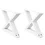 Patas para mesa de centro 2unidades acero blanco 50x(30-31,3)cm de , Patas para mesas - Ref: Foro24-4012685, Precio: 68,59 €,...