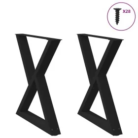 Patas para mesa de comedor 2 uds acero negro 70x(72-73,3) cm by , Table legs - Ref: Foro24-4012728, Price: 108,98 €, Discount: %