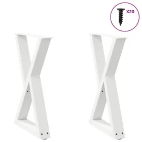 Patas de mesa de comedor 2 uds acero blanco 60x(72-73,3) cm de , Patas para mesas - Ref: Foro24-4012721, Precio: 109,17 €, De...