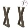 Patas para mesa de comedor 2 uds acero natural 60x(72-73,3) cm de , Patas para mesas - Ref: Foro24-4012723, Precio: 104,69 €,...