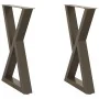Patas para mesa de comedor 2 uds acero natural 60x(72-73,3) cm de , Patas para mesas - Ref: Foro24-4012723, Precio: 104,69 €,...