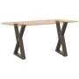 Patas para mesa de comedor 2 uds acero natural 60x(72-73,3) cm de , Patas para mesas - Ref: Foro24-4012723, Precio: 104,69 €,...