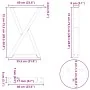Patas para mesa de comedor 2 uds acero natural 60x(72-73,3) cm de , Patas para mesas - Ref: Foro24-4012723, Precio: 104,69 €,...