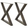 Patas para mesa de comedor 2 uds acero natural 90x(72-73,3) cm de , Patas para mesas - Ref: Foro24-4012735, Precio: 129,77 €,...