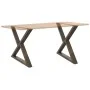 Patas para mesa de comedor 2 uds acero natural 90x(72-73,3) cm de , Patas para mesas - Ref: Foro24-4012735, Precio: 129,77 €,...