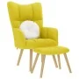 Sillón de relax con taburete tela amarillo clara de , Sillones - Ref: Foro24-4016787, Precio: 125,28 €, Descuento: %