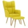 Sillón de relax con taburete tela amarillo clara de , Sillones - Ref: Foro24-4016787, Precio: 125,28 €, Descuento: %