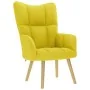 Sillón de relax con taburete tela amarillo clara de , Sillones - Ref: Foro24-4016787, Precio: 125,28 €, Descuento: %
