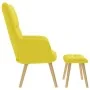 Sillón de relax con taburete tela amarillo clara de , Sillones - Ref: Foro24-4016787, Precio: 125,28 €, Descuento: %