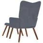 Sillón de relax con reposapiés terciopelo gris oscuro de , Sillones - Ref: Foro24-4016822, Precio: 121,70 €, Descuento: %