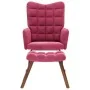 Mecedora con taburete de terciopelo rojo vino de , Mecedoras - Ref: Foro24-4016848, Precio: 140,76 €, Descuento: %