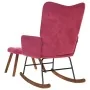 Mecedora con taburete de terciopelo rojo vino de , Mecedoras - Ref: Foro24-4016848, Precio: 140,76 €, Descuento: %