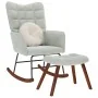 Mecedora con taburete de terciopelo gris claro de , Mecedoras - Ref: Foro24-4016843, Precio: 139,04 €, Descuento: %