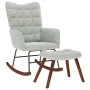 Mecedora con taburete de terciopelo gris claro de , Mecedoras - Ref: Foro24-4016843, Precio: 139,04 €, Descuento: %